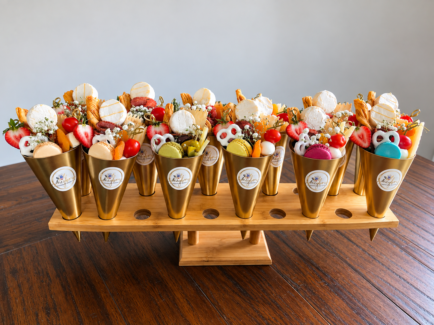 Honeybrie charcuterie cones