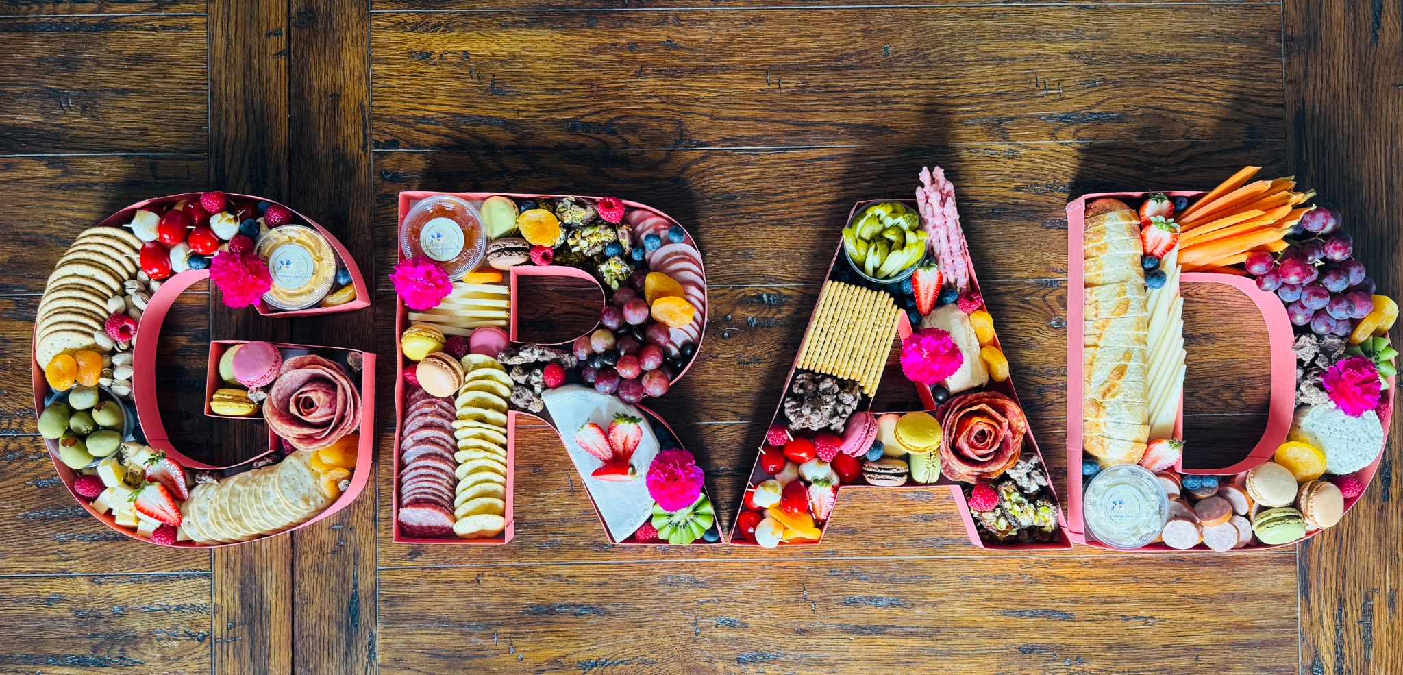 Honeybrie custom charcuterie letters