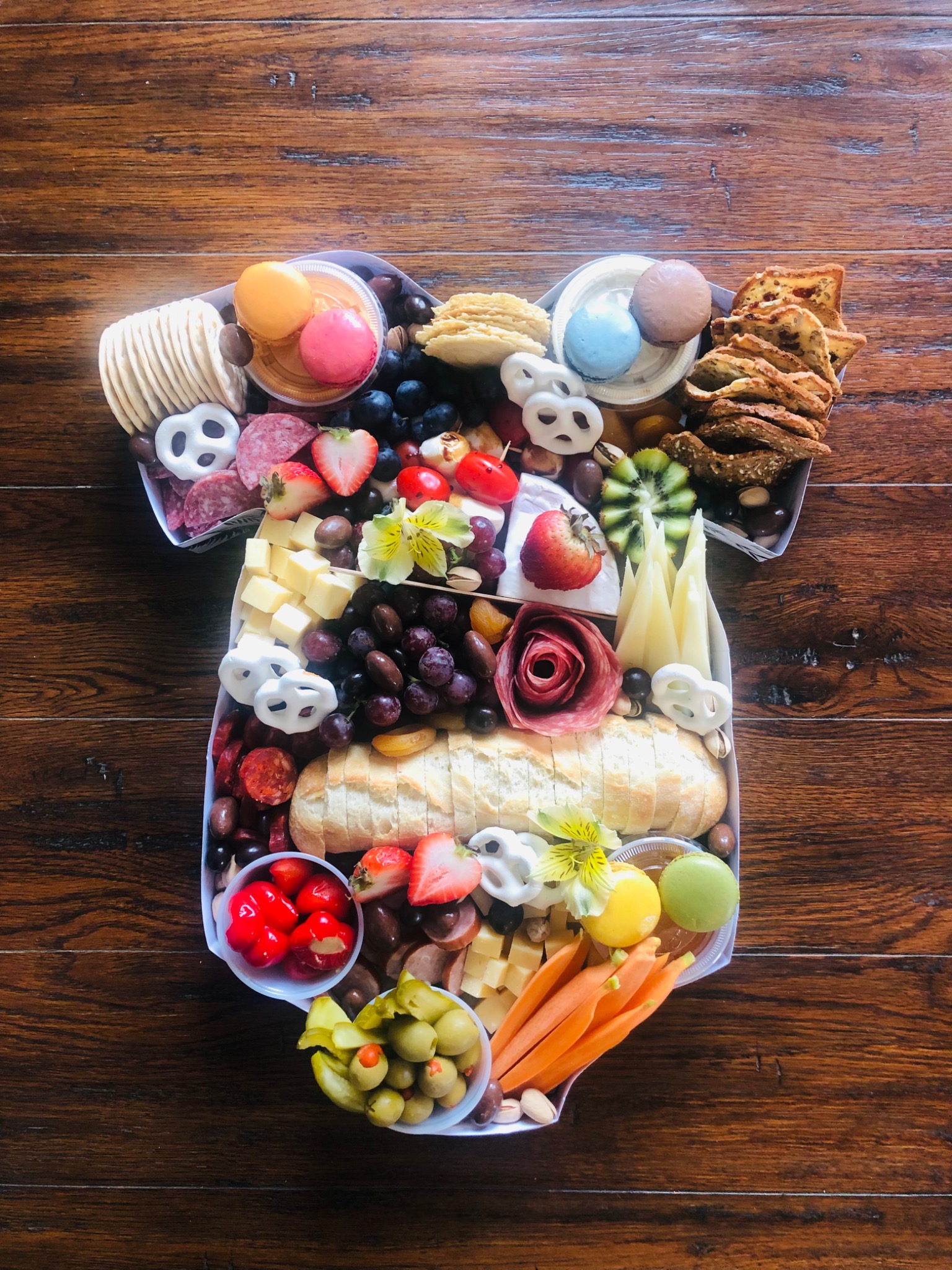 Custom number-shaped charcuterie creation