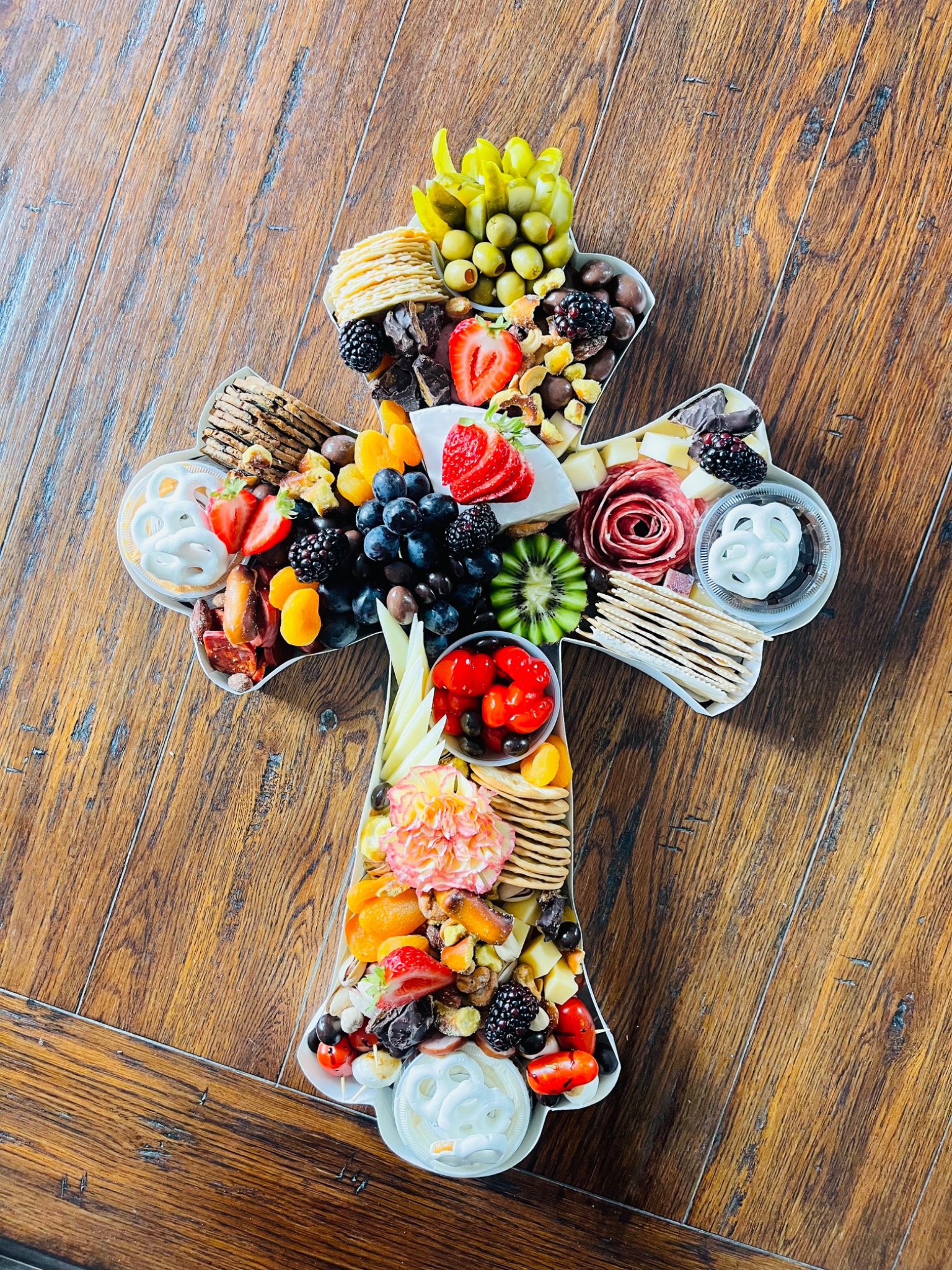 Custom butterfly-shaped charcuterie creation
