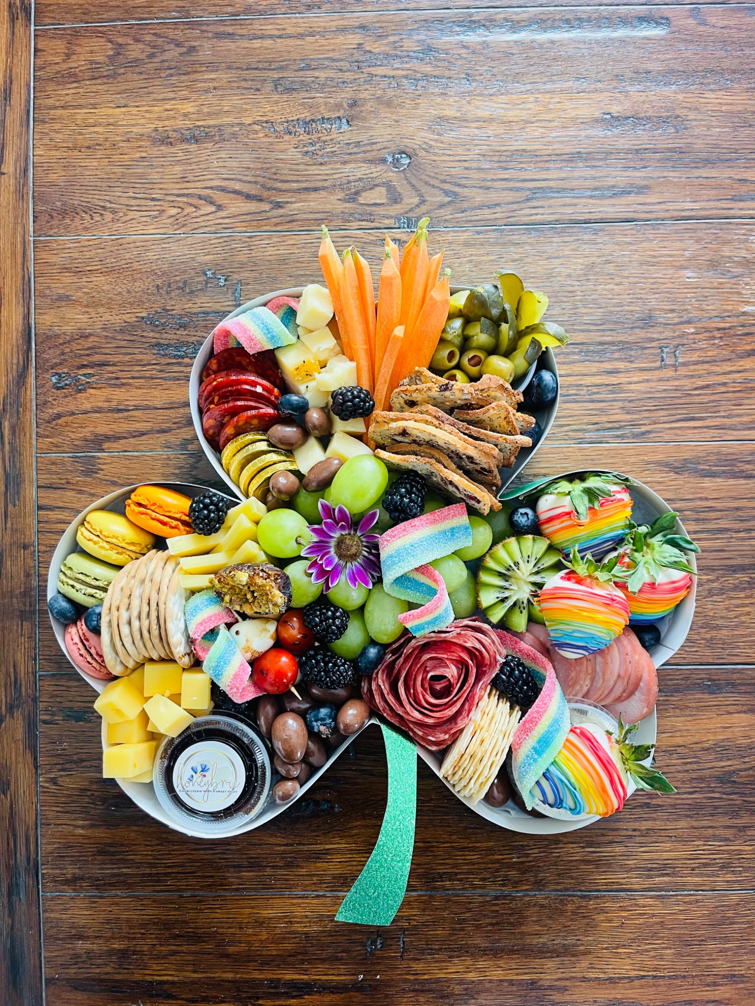 Custom number-shaped charcuterie creation
