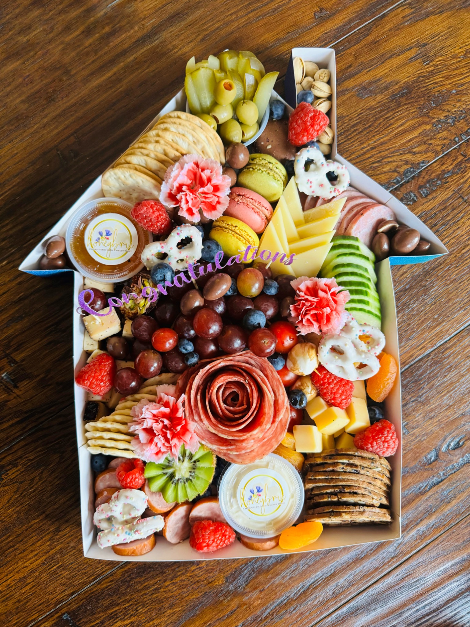 Custom shaped charcuterie creation