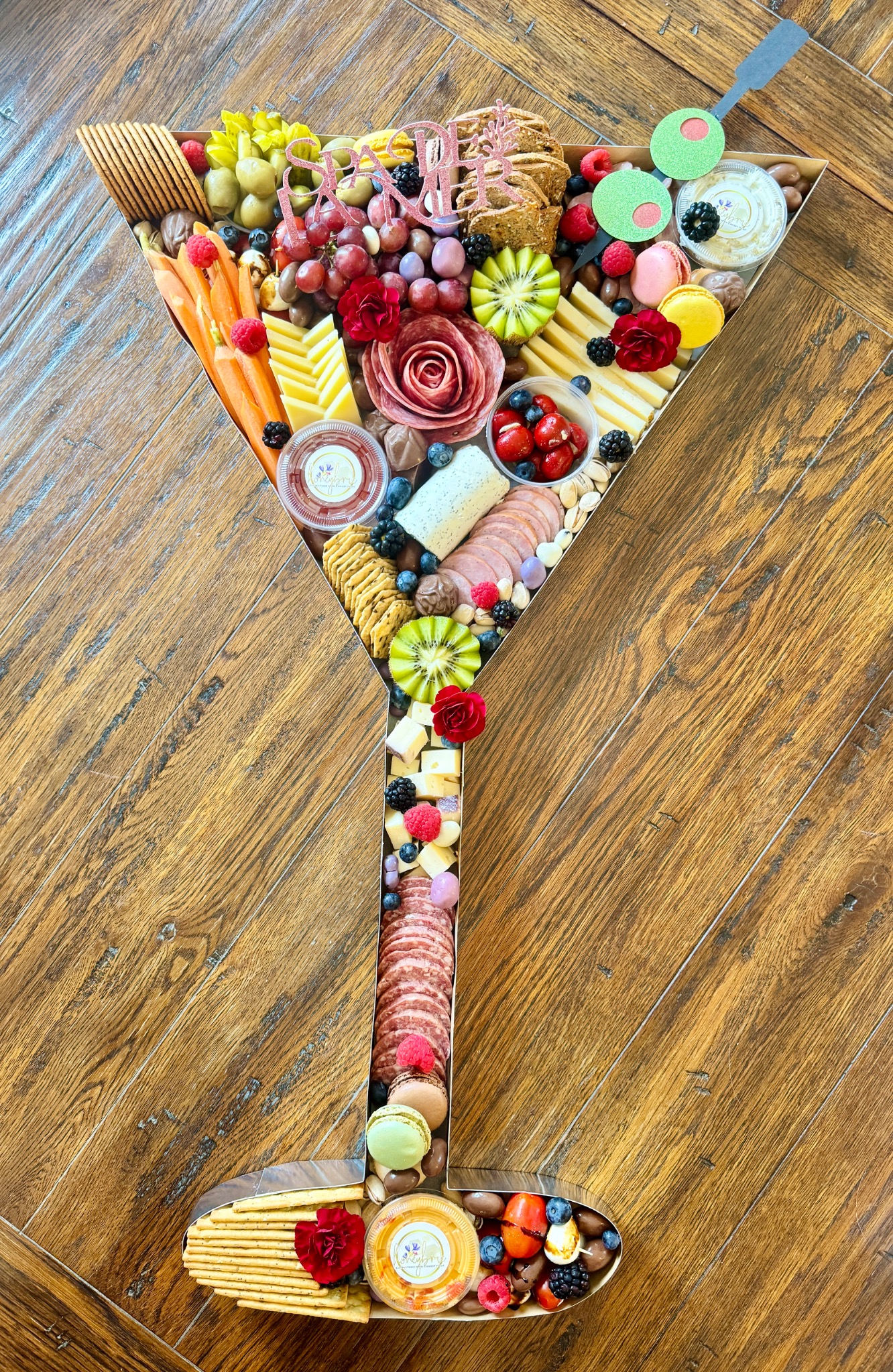 Custom number-shaped charcuterie creation